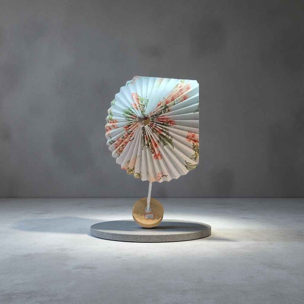 Floral pattern folding fan decorations, wall hangings for the living room and bedroom, handcrafted fabric, retro style