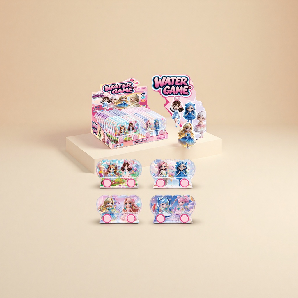 WATER GAME女孩双键透明水机玩具展示盒套装
