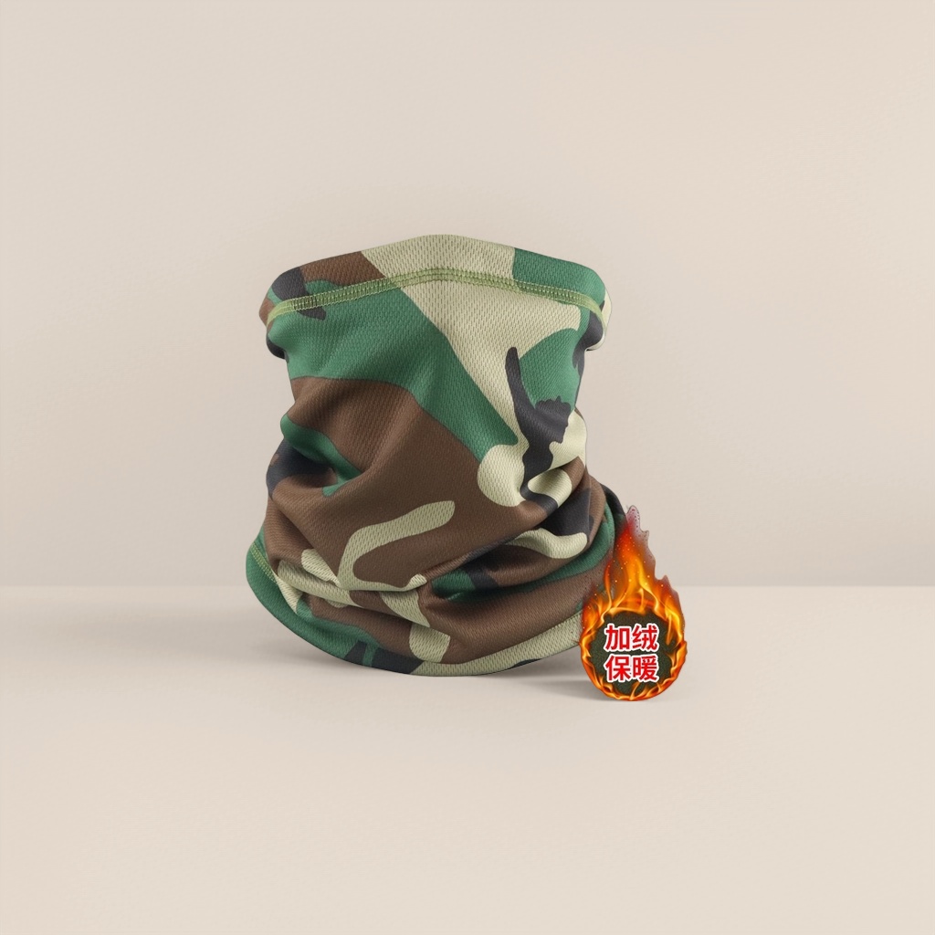 The camouflage pattern warm neck scarf is suitable for both men and women, providing protection against the wind in autumn and winter Application Scenario