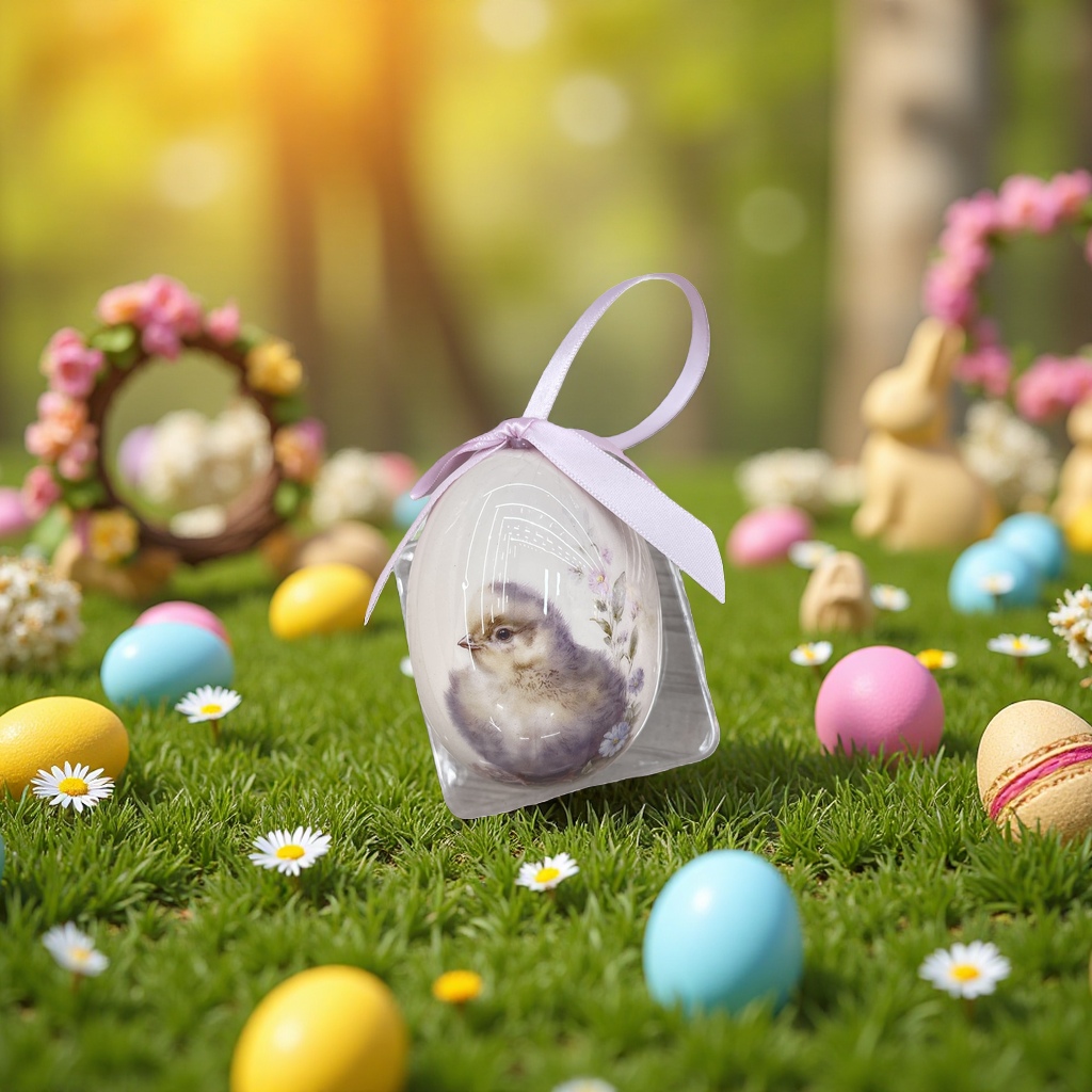 Hand-painted Easter eggs with egg and chicken patterns details Picture