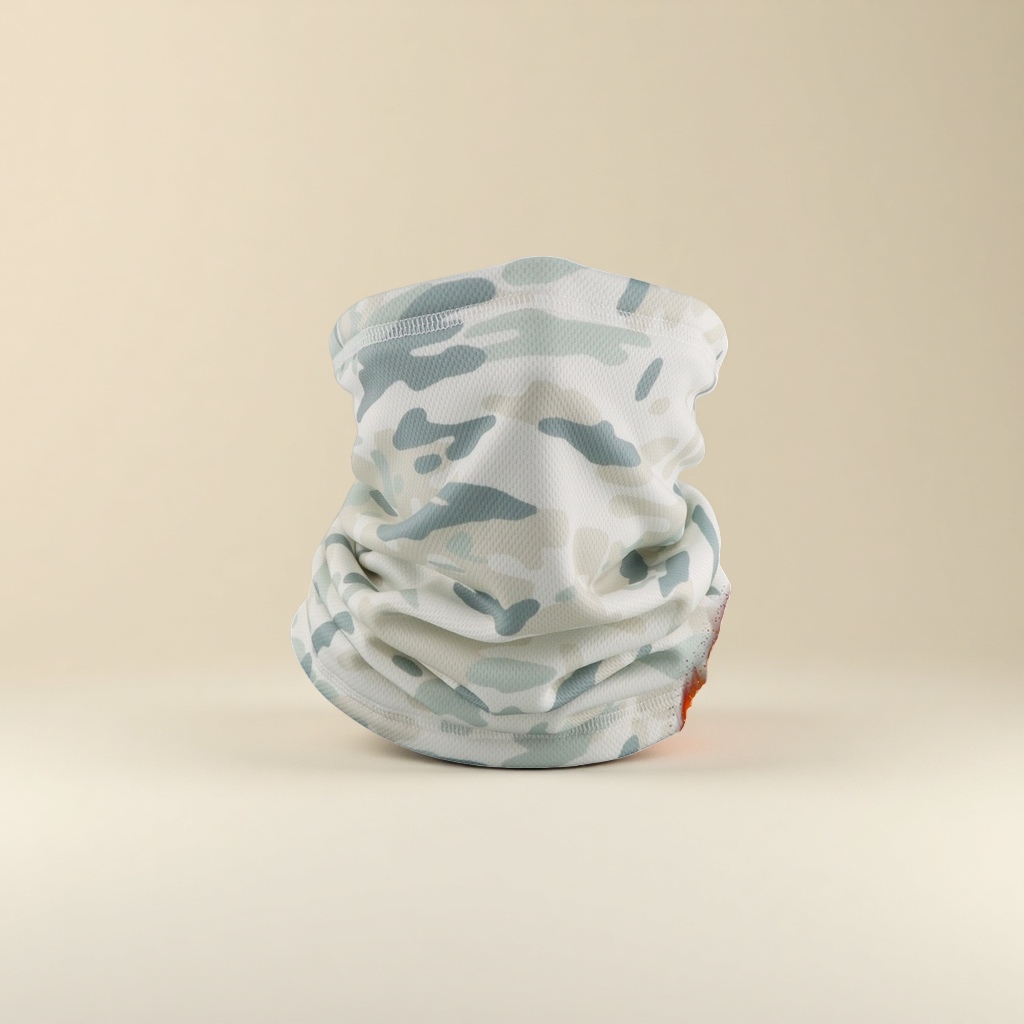 The camouflage patterned knitted scarf is elastic, breathable and suitable for outdoor sports all year round Specification image