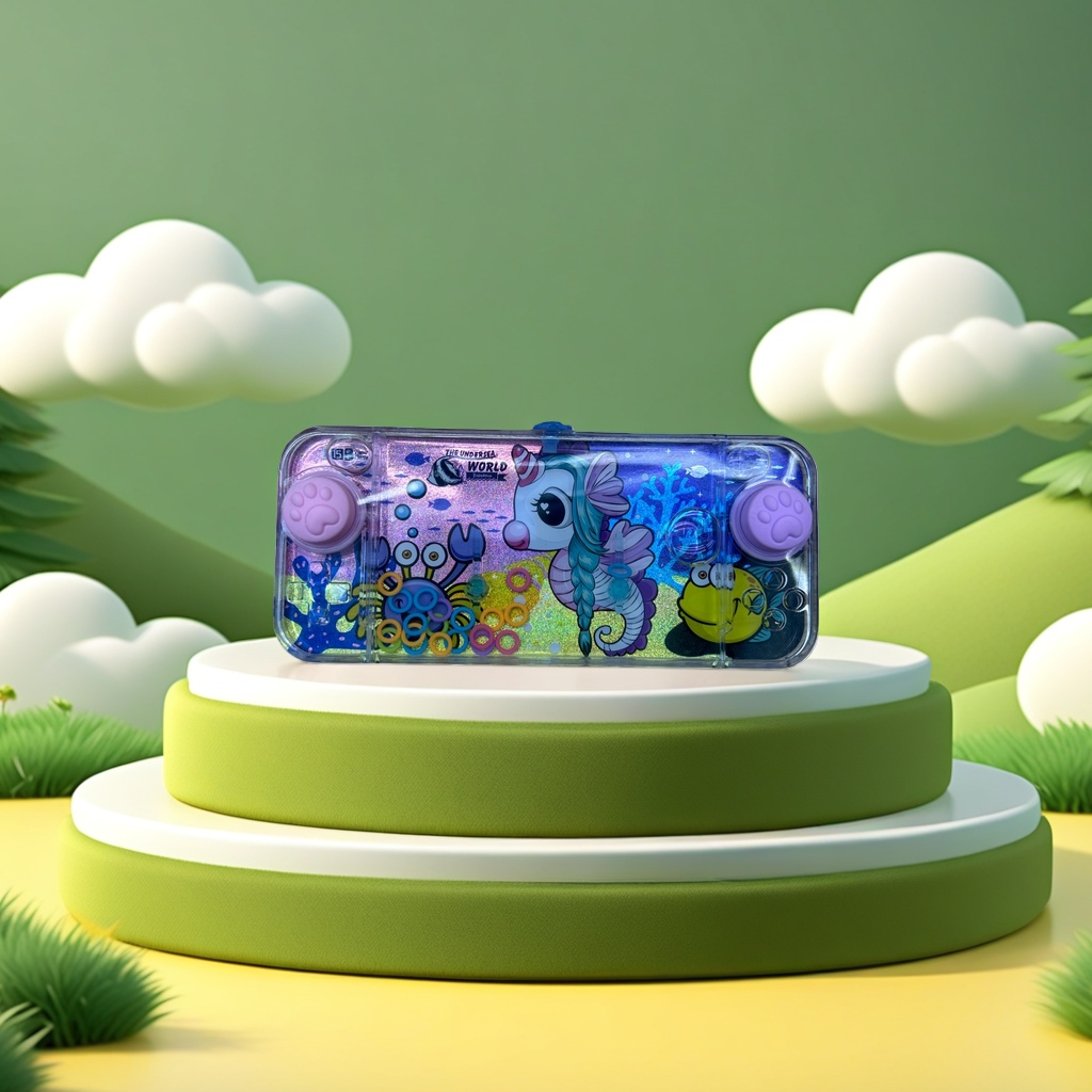 Cartoon ocean-themed stationery box, simple student storage pen case, multi-functional and portable Specification image