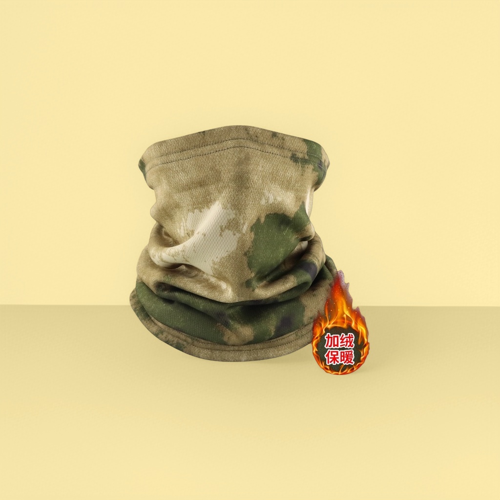 The camouflage patterned knitted scarf is elastic, breathable and suitable for all seasons Specification image