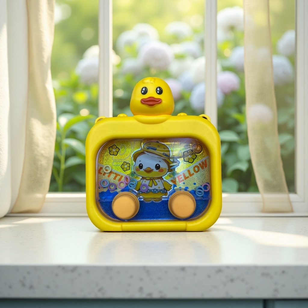 Yellow duckling toy baby bath water squeezing sound soothing early education intelligence plush plush details Picture