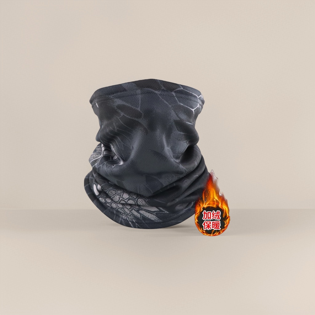 The fleece and warm black snake pattern scarf is a must-have for windproof and neck protection in autumn and winter The fleece and warm black snake pattern scarf is a must-have for windproof and neck protection in autumn and winter