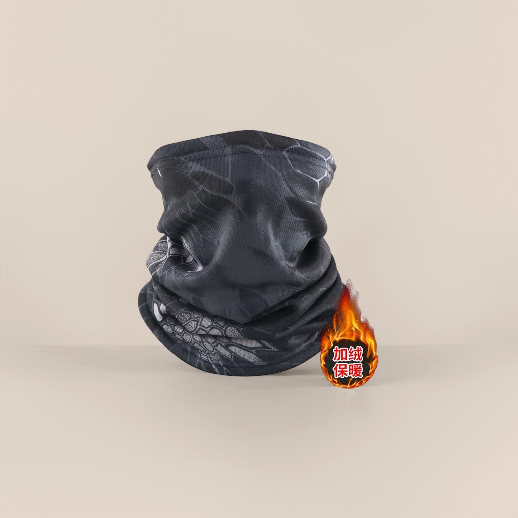 The fleece and warm black snake pattern scarf is a must-have for windproof and neck protection in autumn and winter Specification image