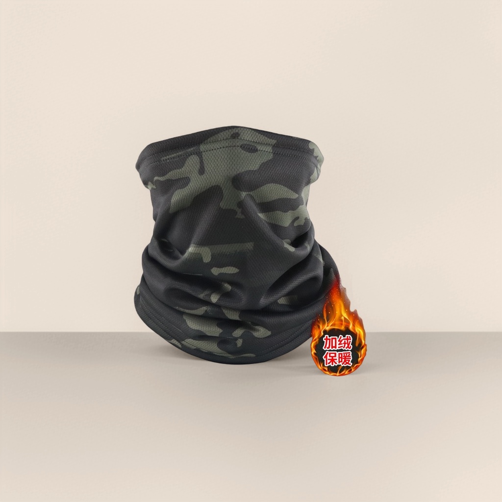 Camouflage pattern warm neck scarf for both men and women, suitable for outdoor sports, windproof and neck protection Specification image