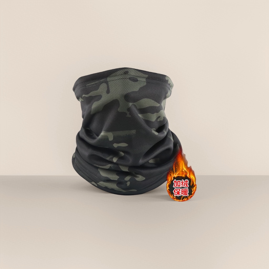Camouflage pattern warm neck scarf for both men and women, suitable for outdoor sports, windproof and neck protection Application Scenario