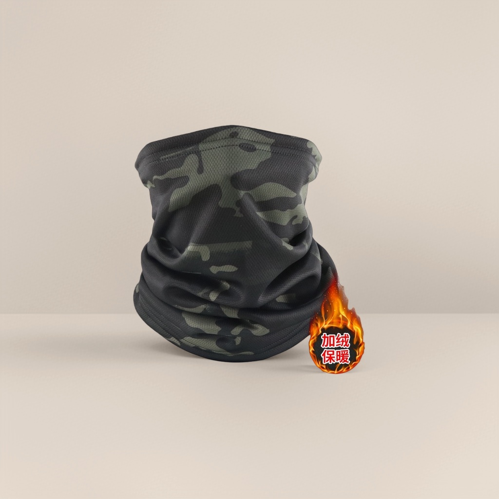 Camouflage pattern warm neck scarf for both men and women, suitable for outdoor sports, windproof and neck protection details Picture