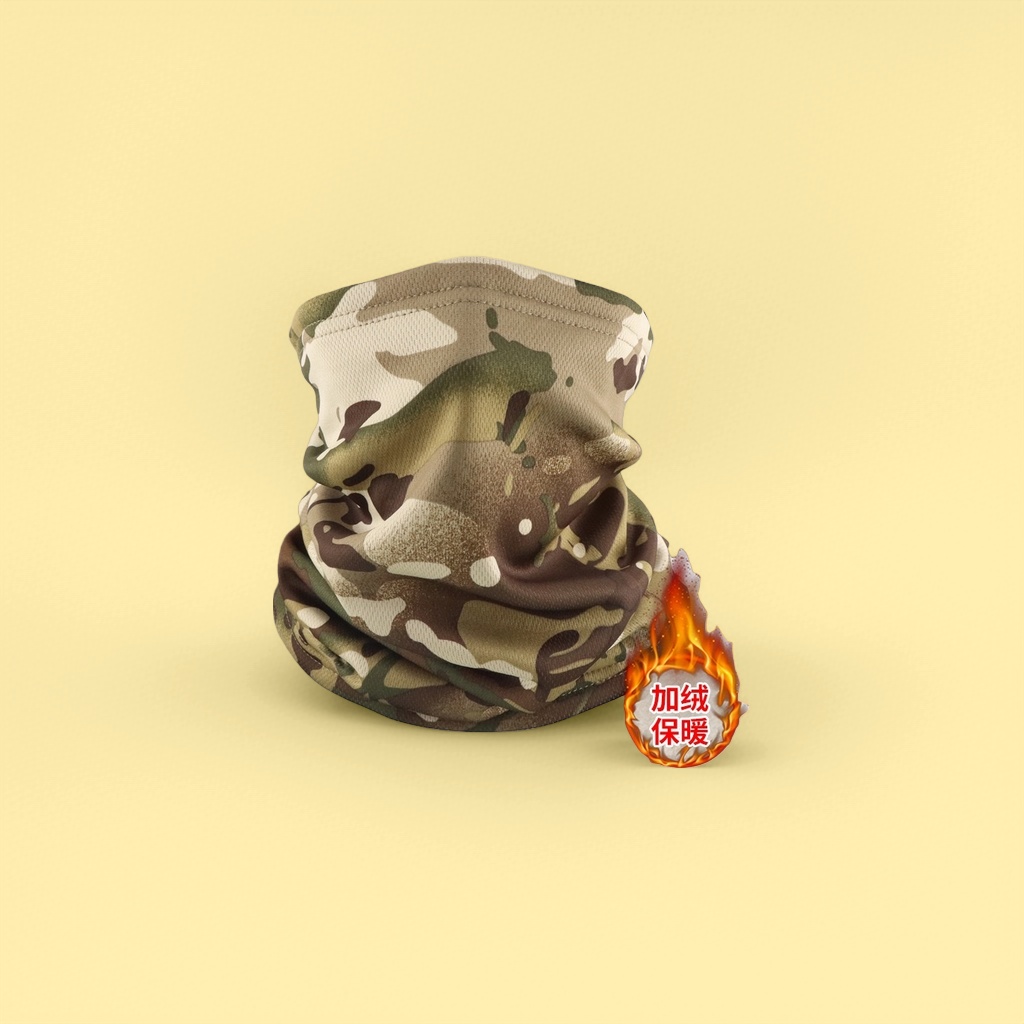 Thickened cotton neck scarf with camouflage pattern for cold protection and neck protection during winter outdoor sports Specification image