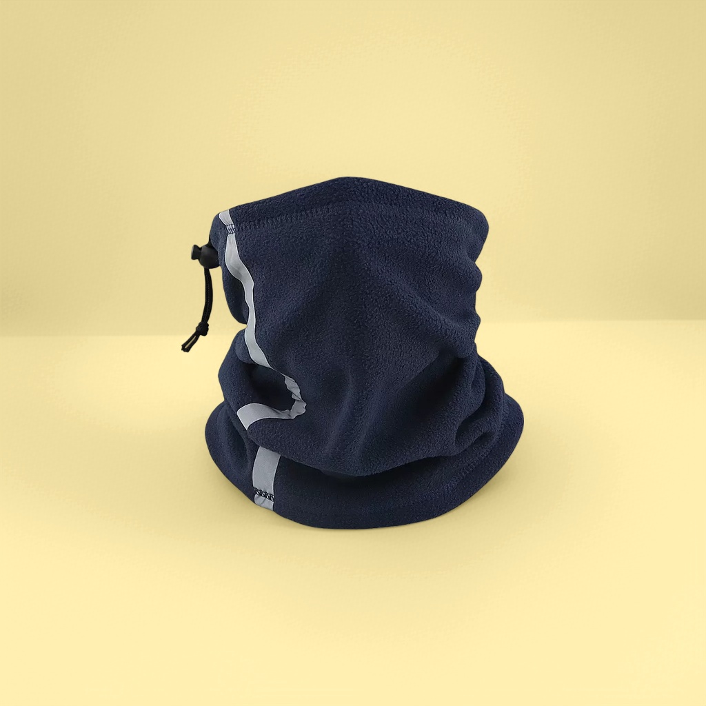 Deep blue warm neck cover, windproof thickened knitted scarf, suitable for autumn and winter Specification image