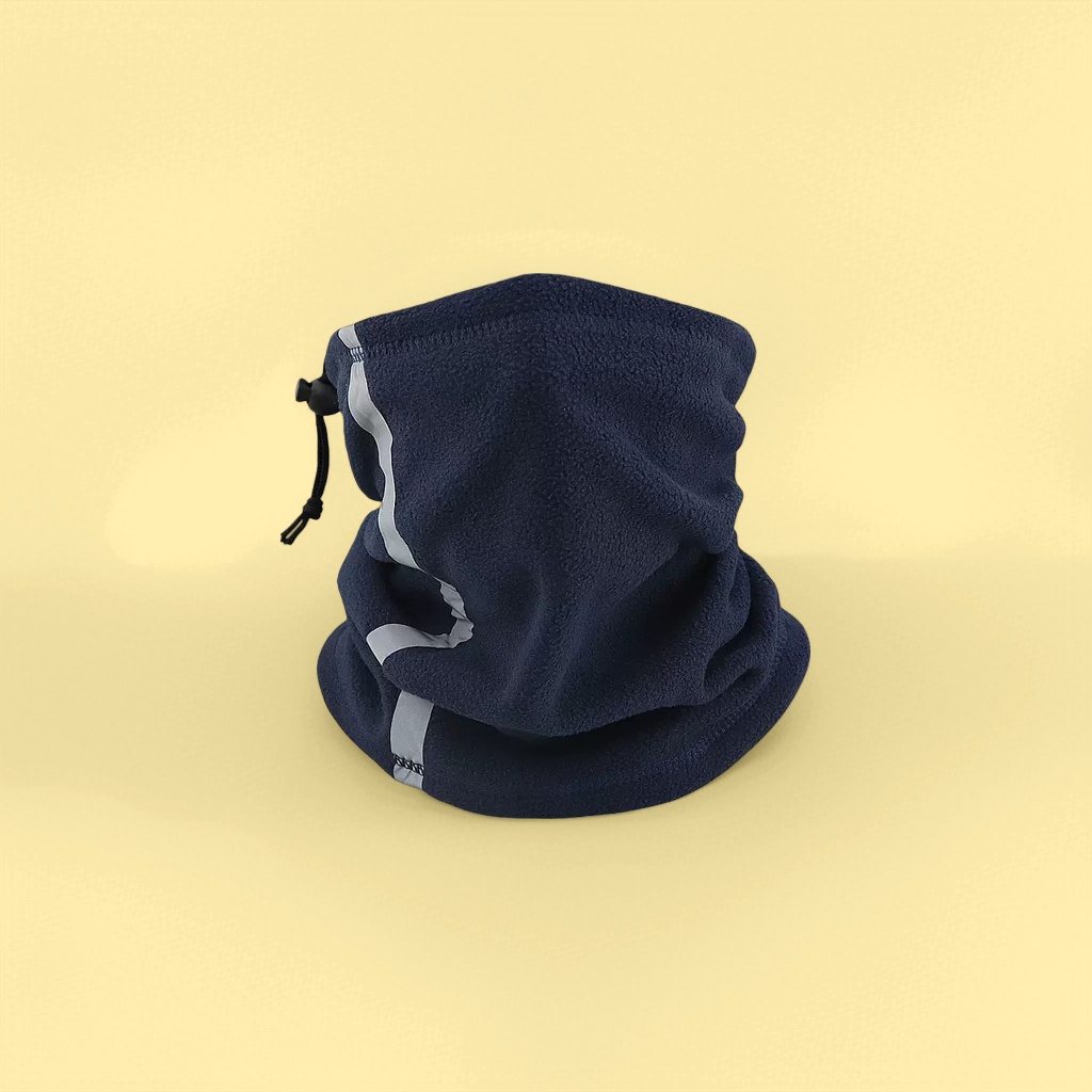 Deep blue warm neck cover, windproof thickened knitted scarf, suitable for autumn and winter details Picture