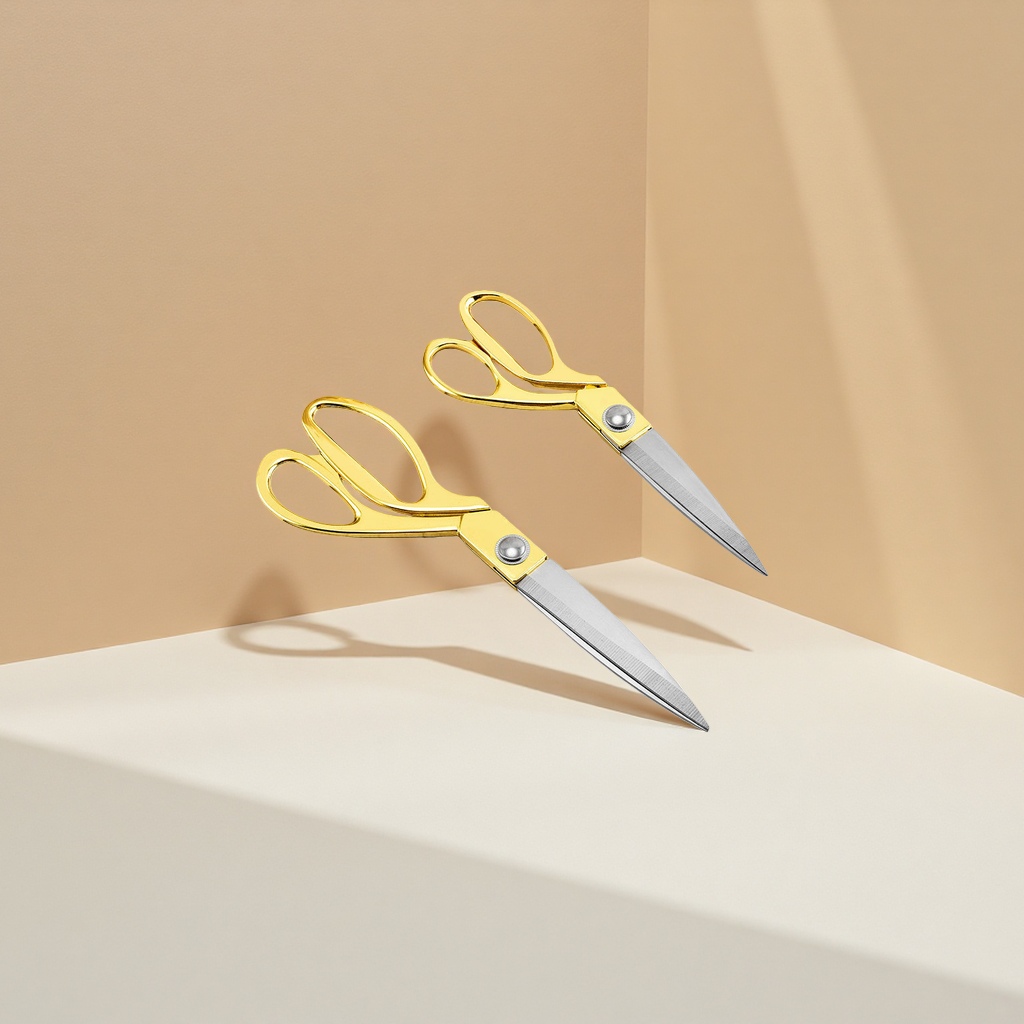 Golden Scissors, professional fabric cutting scissors, stainless steel sharp, multi-functional household scissors details Picture