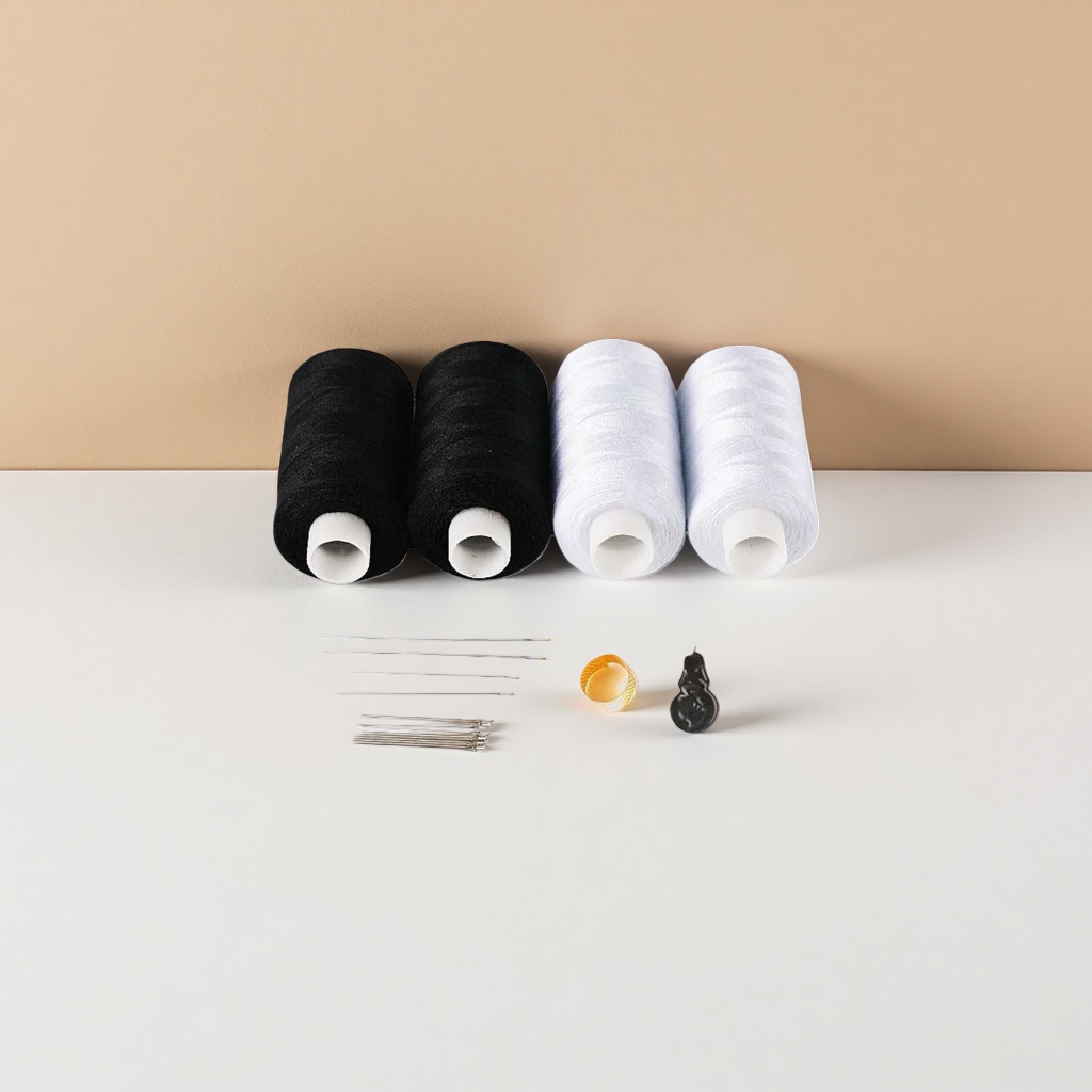 The sewing tool set includes spool pins, buttresses, threading tools, practical home use, and hand embroidery