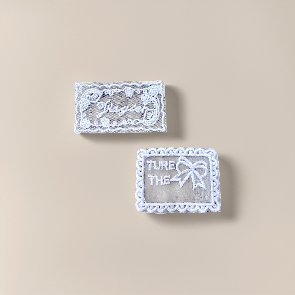 复古风格刺绣布贴与纸片组合装饰手工DIY材料