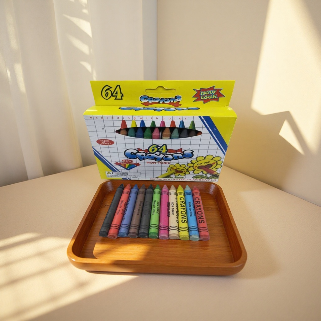 The Deli Colored Crayon Set includes a crayon box and 36-color children's drawing supplies details Picture