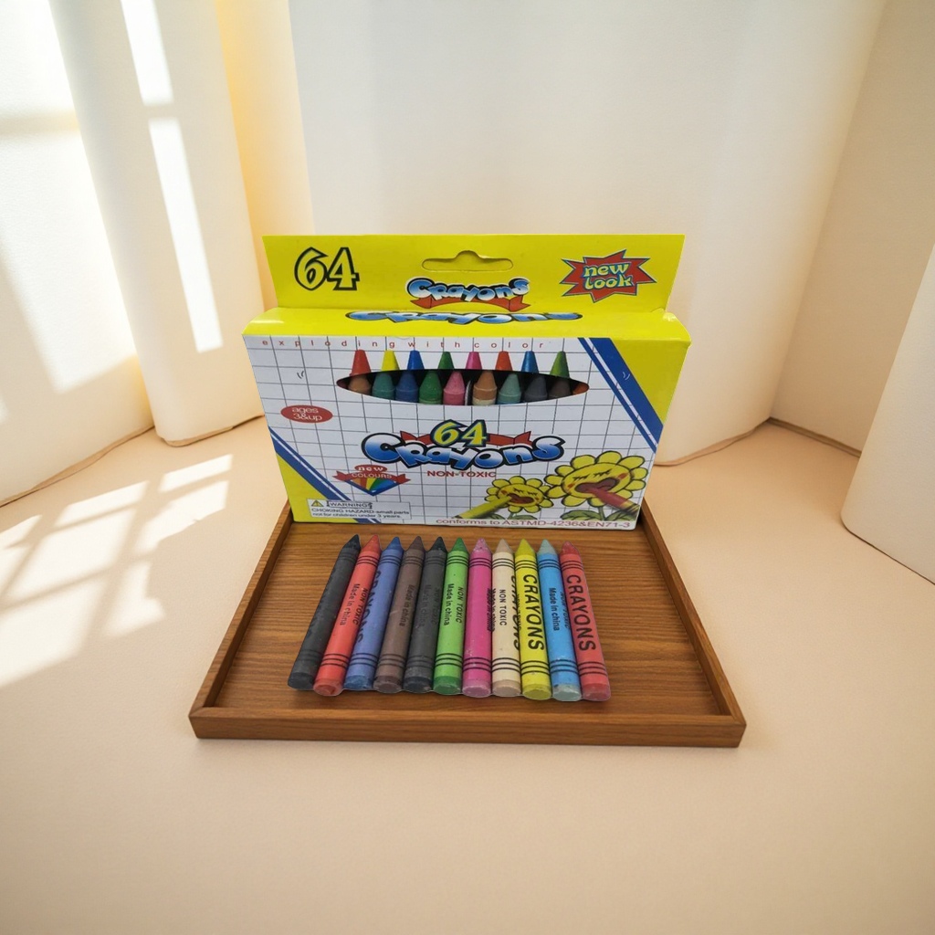 The Deli Colored Crayon Set includes a crayon box and 36-color children's drawing supplies Application Scenario