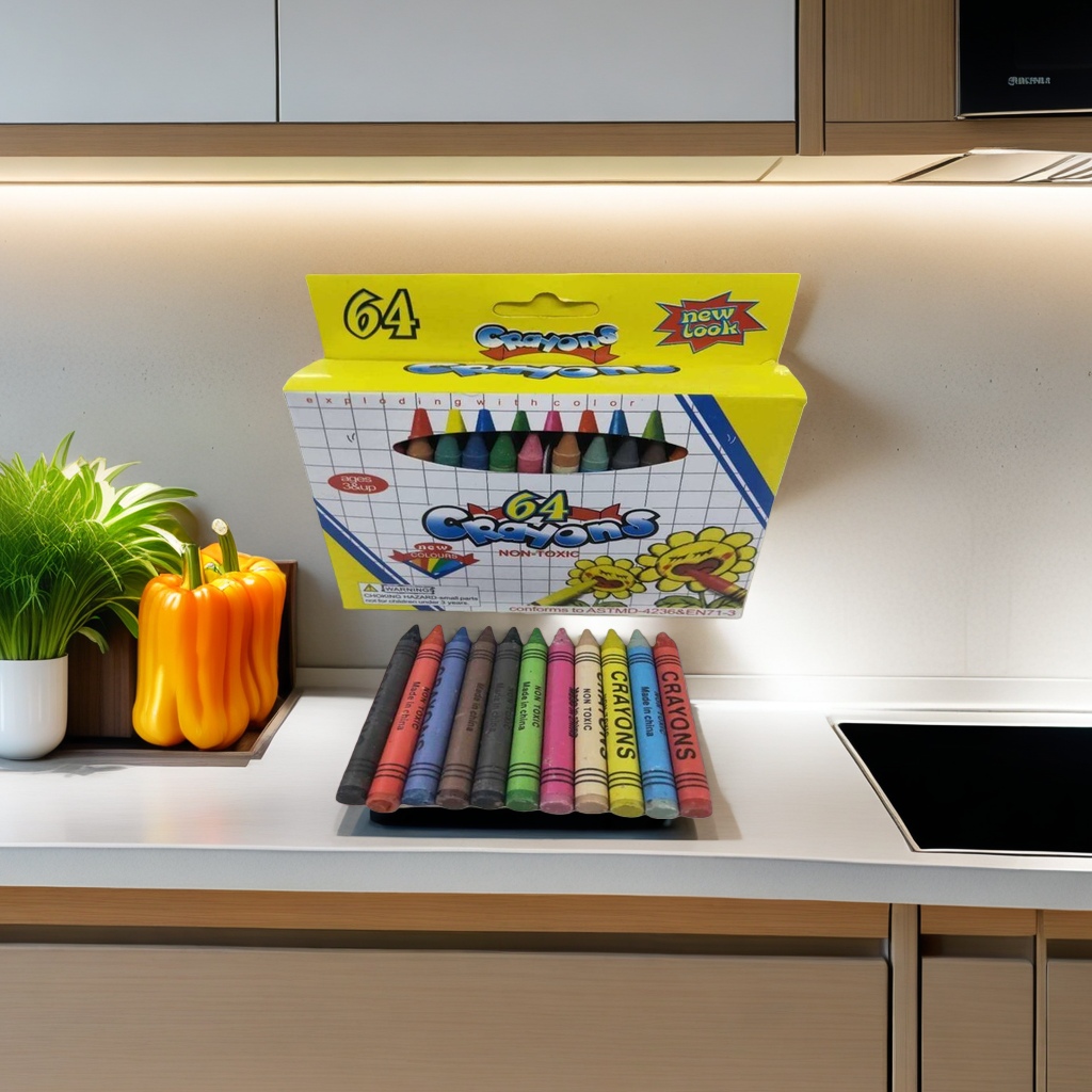أقلام التلوين المقرونة بالألوان (12) غير سامة مع صناديق من لوحات الأطفال Specification image