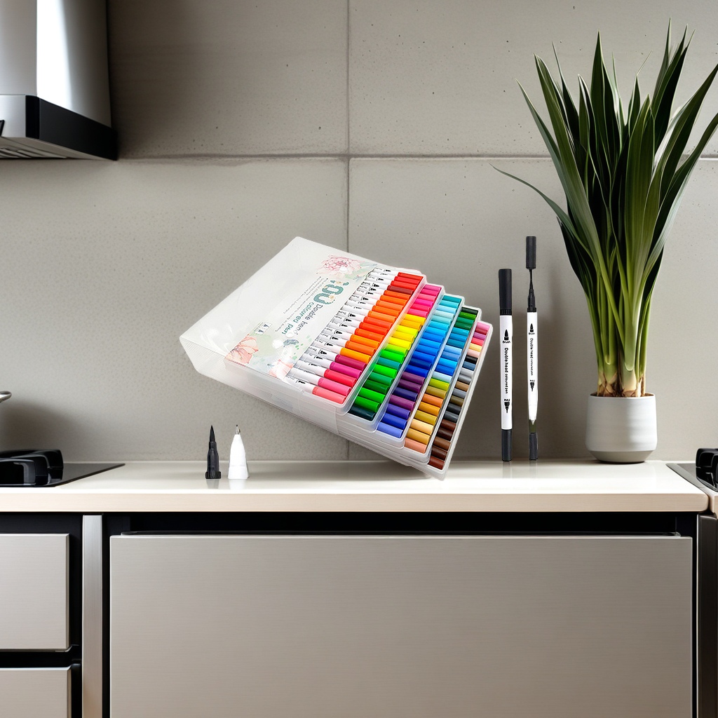 ويمكن اختيار تصميمات متعددة الألوان لشكل مجموعة من الأقلام ذات الرأس المزدوج المصنوعة من المتفجرات العابرة للحدود، وذات الرؤوس الجافة الجافة المضادة للماء