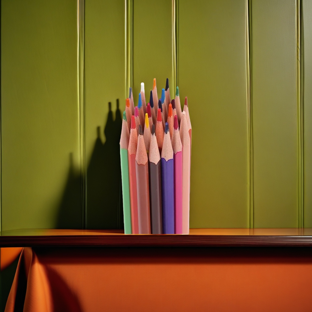 أقلام رصاص ملونة خضراء اللون (24) مصممة خصيصا للرسم الجميلة الملونة Specification image