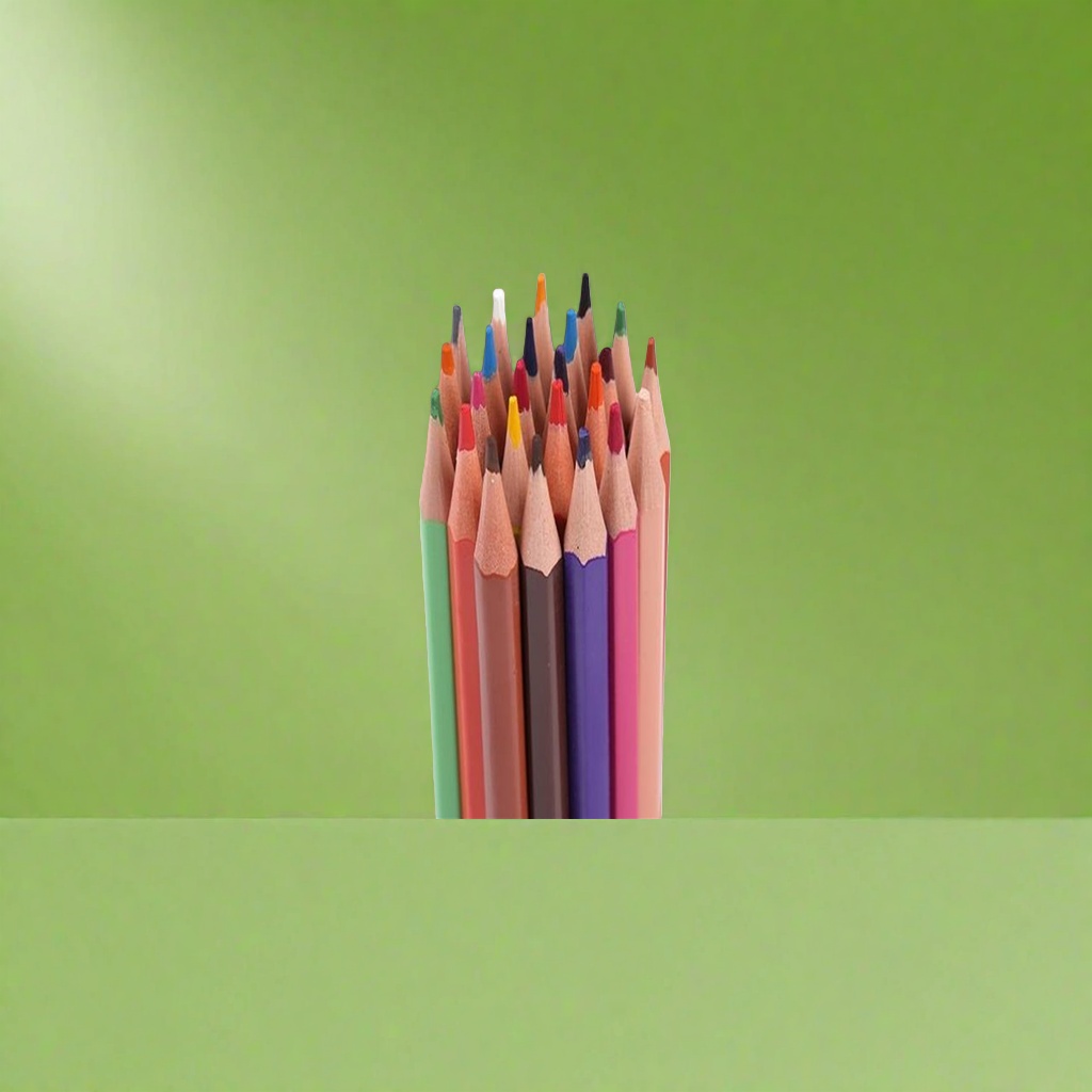 أقلام رصاص ملونة خضراء اللون (24) مصممة خصيصا لتلاميذ الفنون الجميلة الملونة Specification image