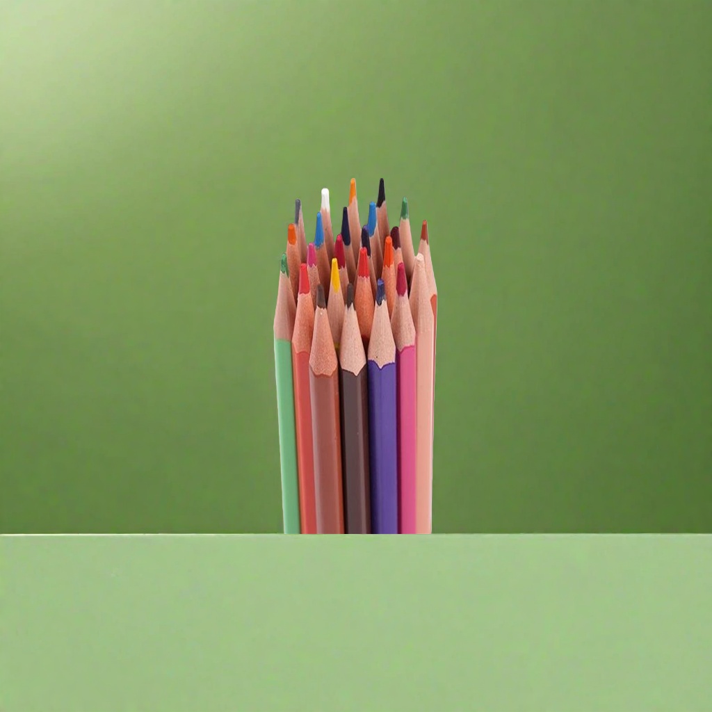 أقلام رصاص ملونة خضراء اللون (24) مصممة خصيصا لتلاميذ الفنون الجميلة الملونة Application Scenario