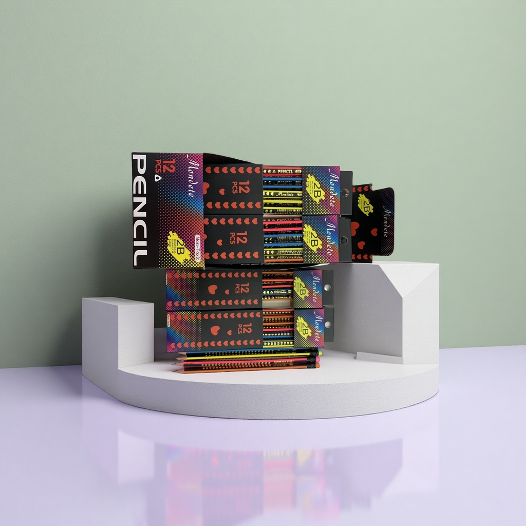 Конверты цвета Monote, карандашные наборы 2B, карандашные наборы для студентов, короткие и портативные многоцветные