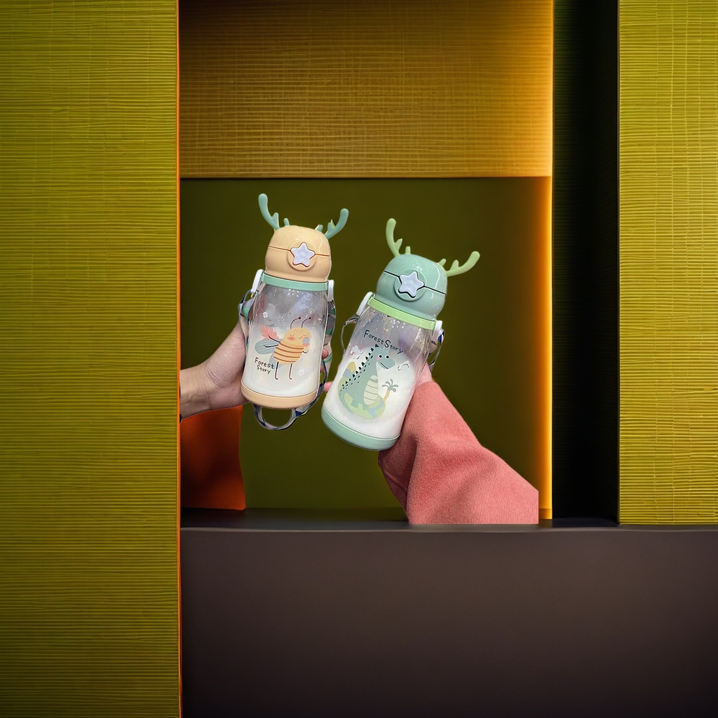 可爱卡通水杯 儿童保温水杯 350ml 可爱小熊图案随行水壶