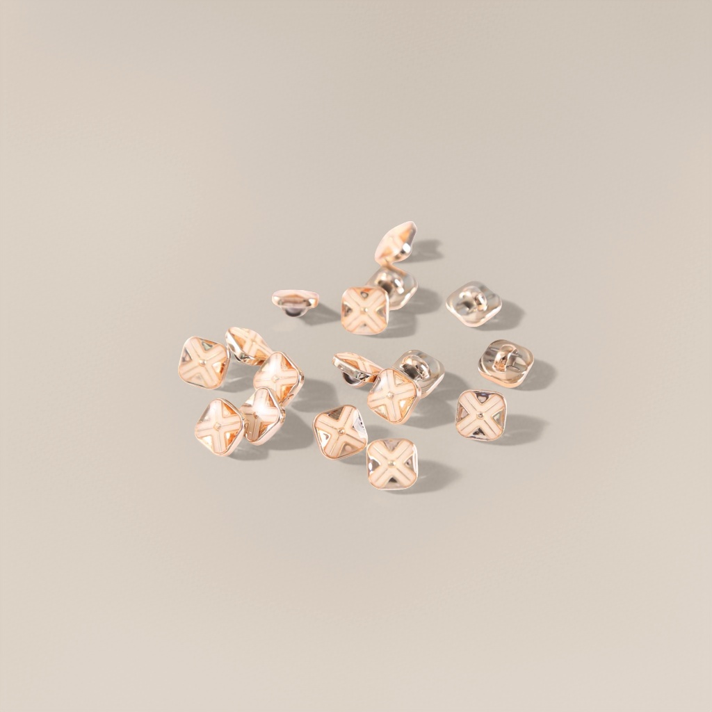 Golden square button clothing accessories are available with free shipping and can be customized in multiple specifications Application Scenario