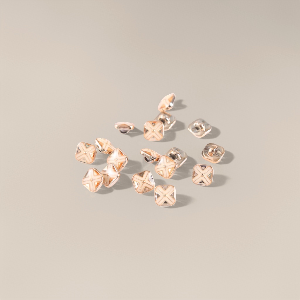 Golden square button clothing accessories are available with free shipping and can be customized in multiple specifications