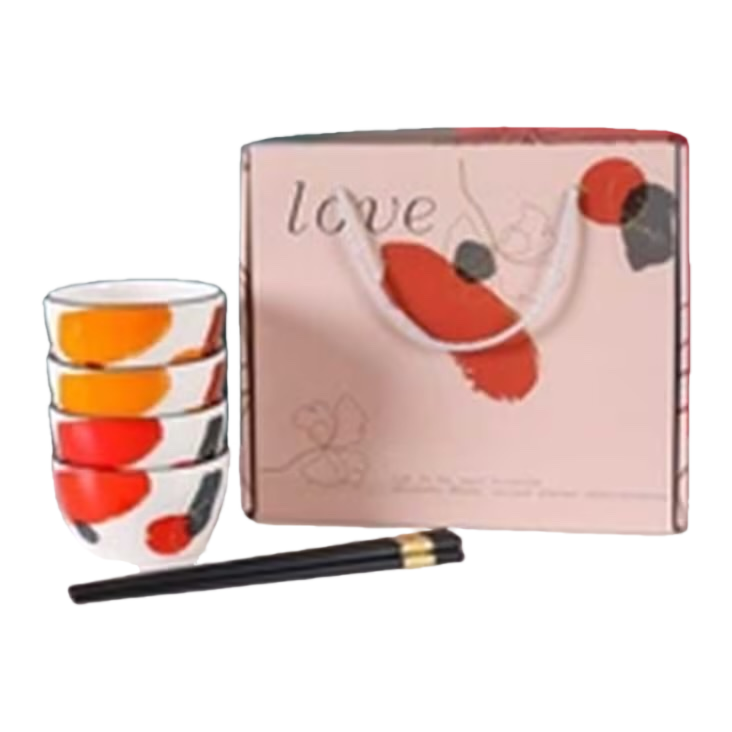 Tableware set: Bowl and chopsticks - A simple home ceramic bowl and chopsticks combination set Item Picture