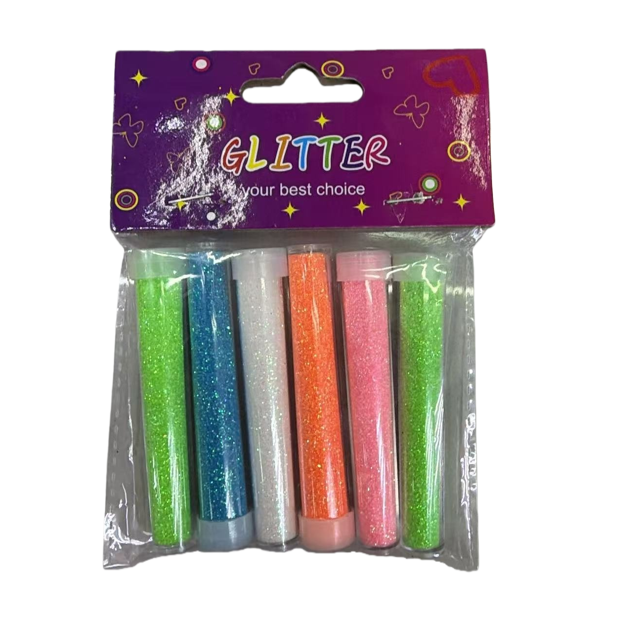 The colored glitter tube set contains a variety of color series glitter glitter decorative DIY materials Item Picture