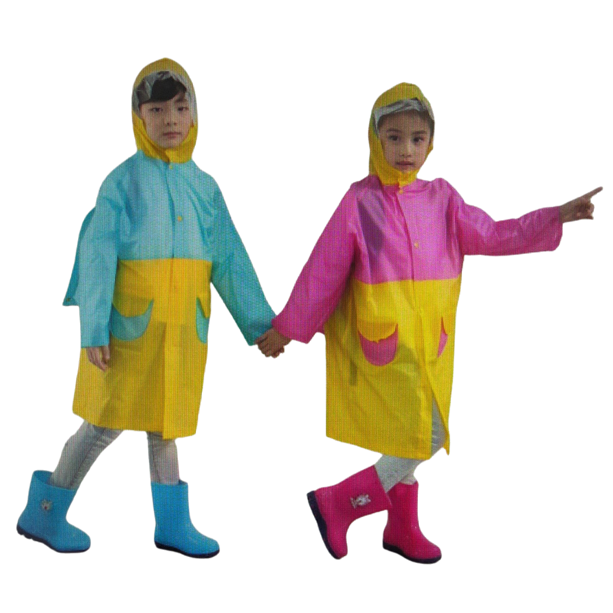 Niños color impermeable impermeable a prueba de viento con capucha poncho para niños y niñas primavera otoño día de lluvia para salir esencial Item Picture