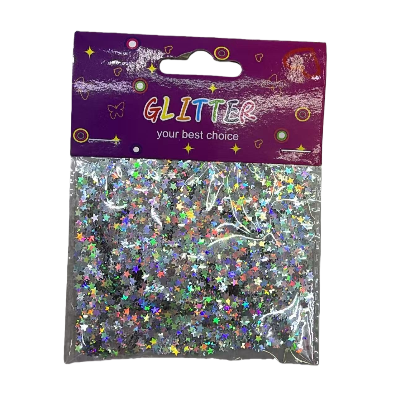 Colorful star-studded sequin packaging bag with glitter decoration, handcrafted DIY material, universal type Item Picture