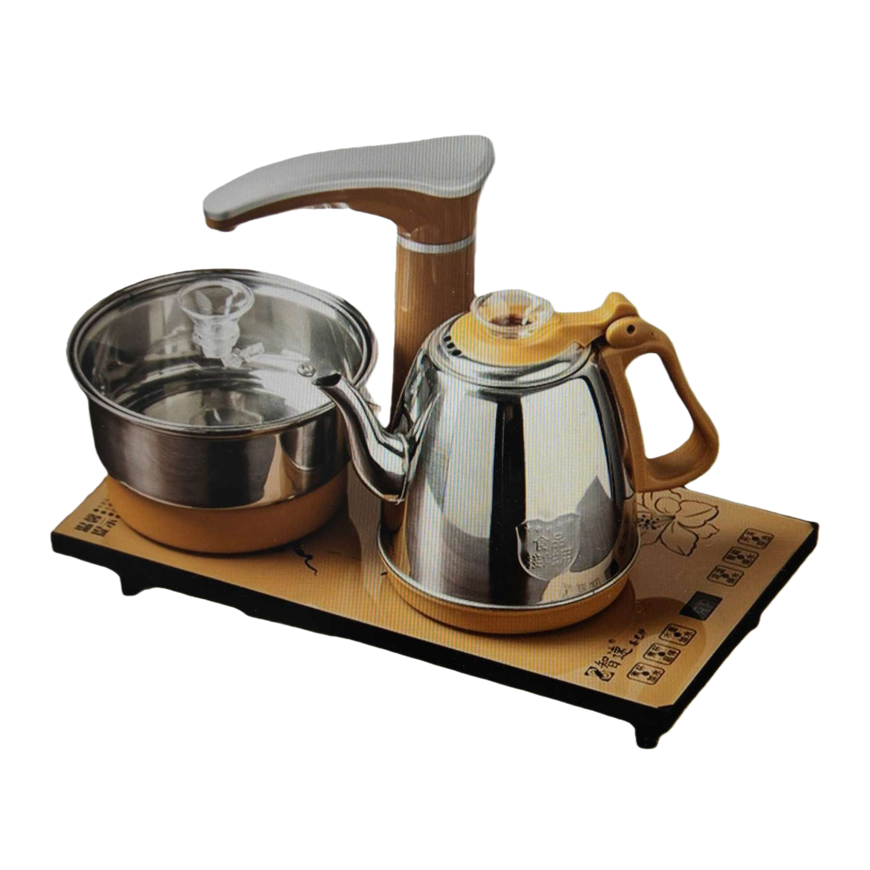 Stainless steel tea set, teapot with tea pot, multi-functional tea boiling and brewing combination Item Picture