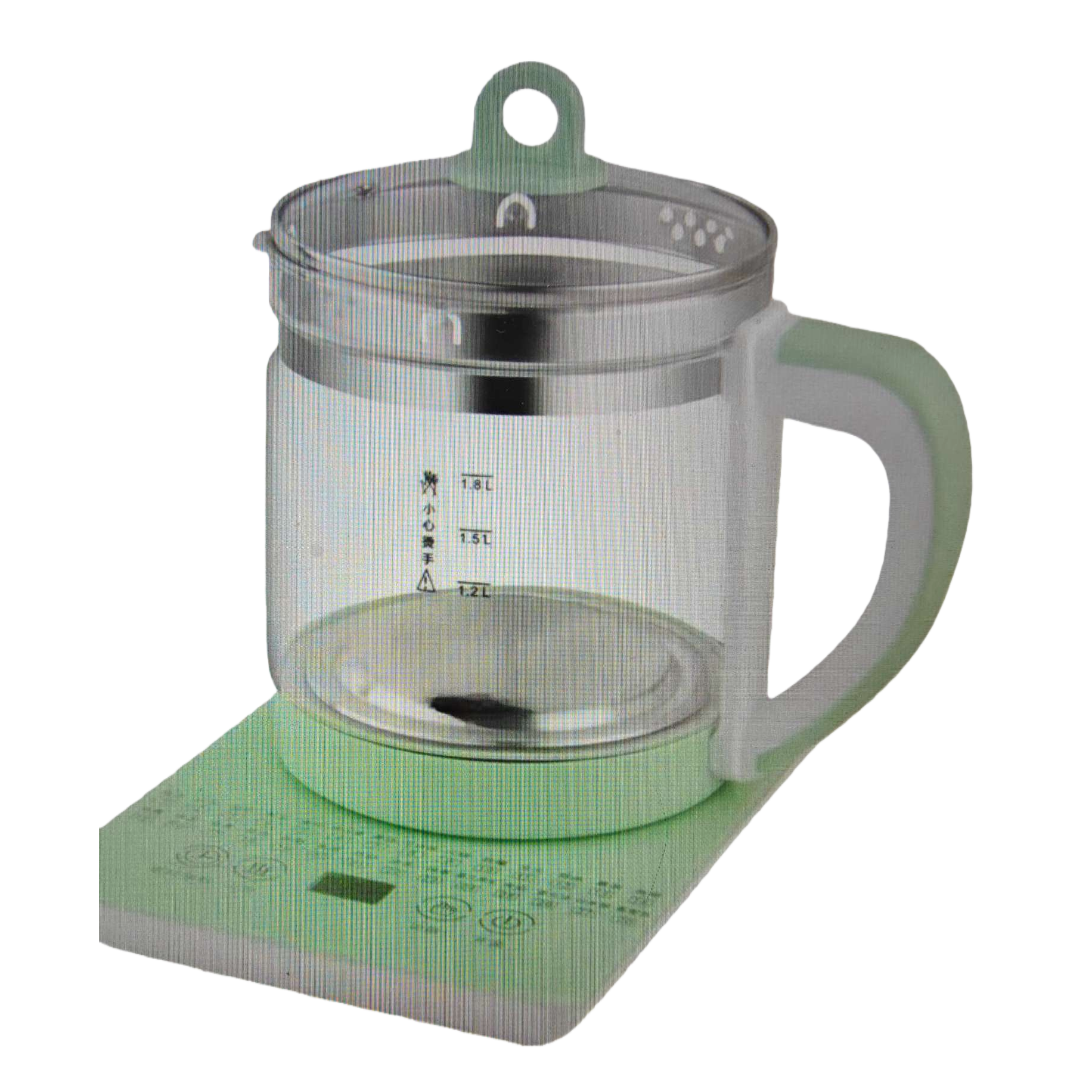 Transparent glass water kettle, heat-resistant high borosilicate water kettle, household and office tea pot Item Picture