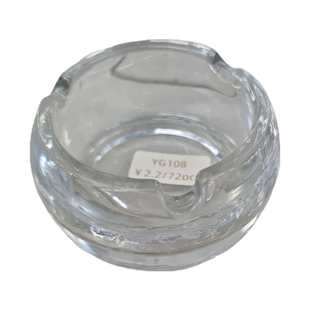 Transparent glass ashtray, large-capacity household anti-overflow desktop storage type Item Picture
