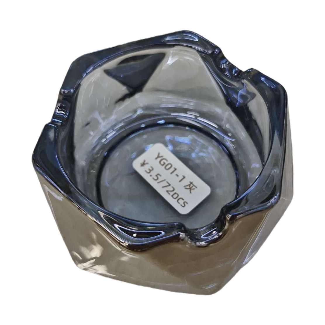 Glass ashtray, transparent heat-resistant household tabletop, anti-overflow ashtray Item Picture