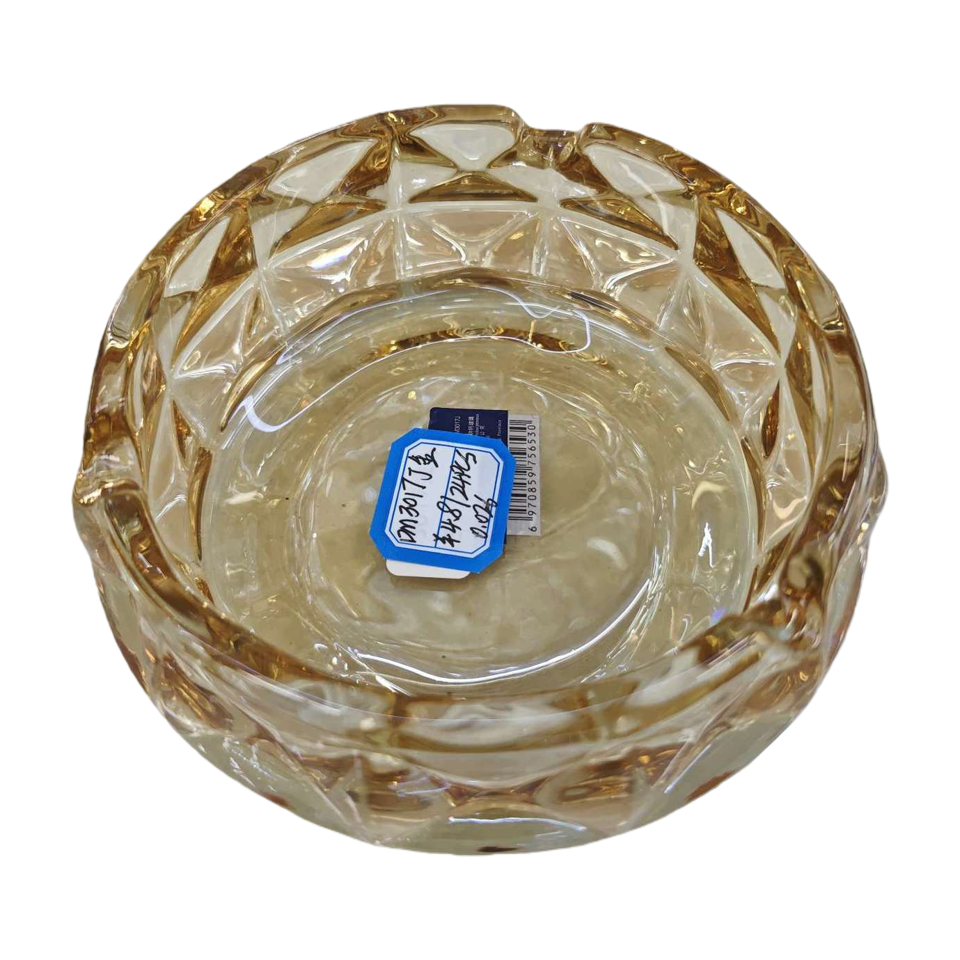 Thickened explosion-proof transparent glass ashtray for living room and office desktop supplies Item Picture