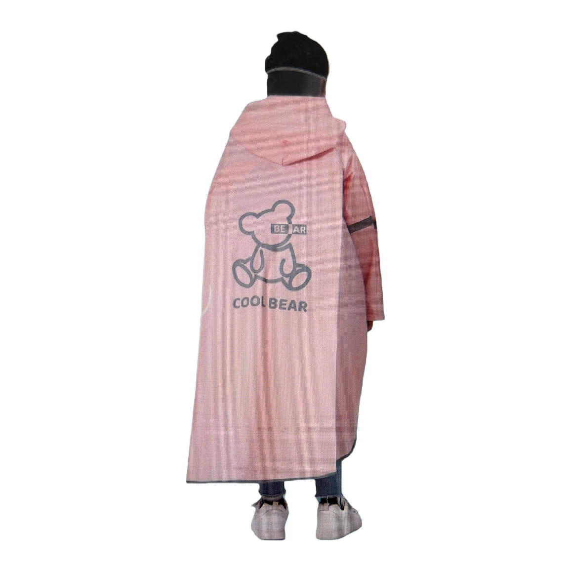Rosa impermeable para niños dibujos animados oso patrón COOL BEAR back style Item Picture