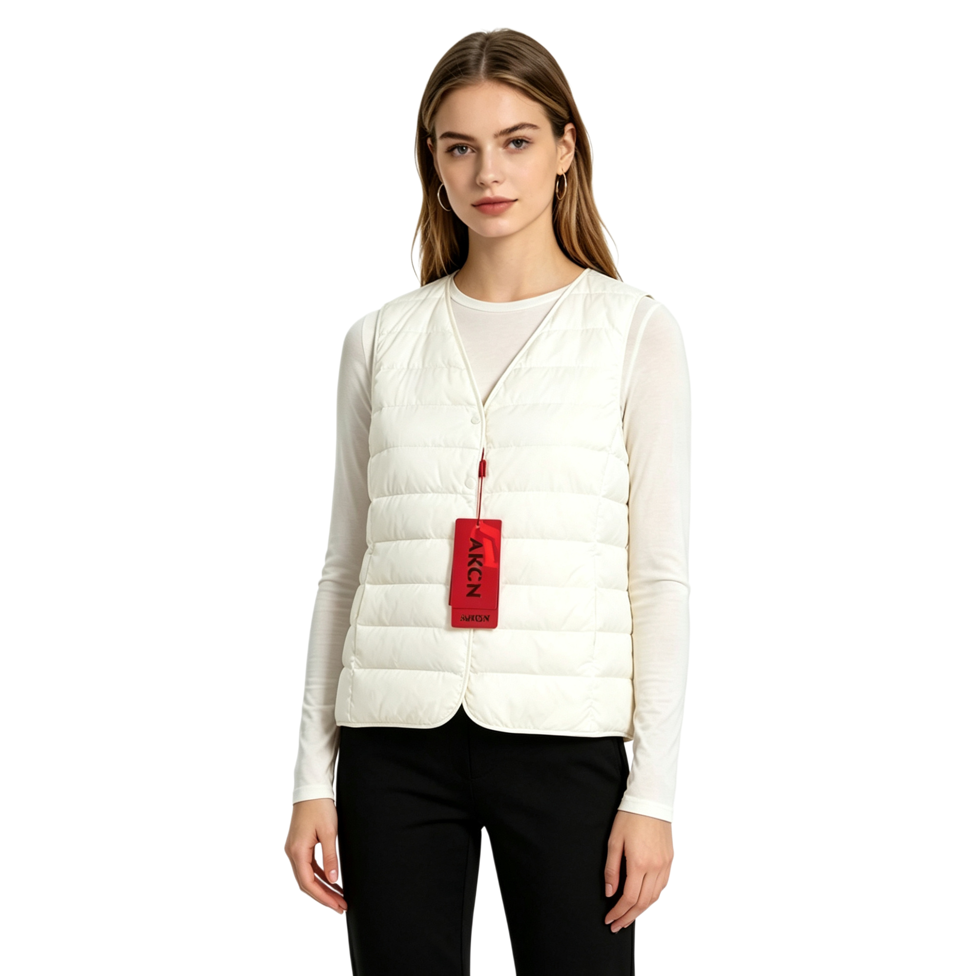 Pink, black, grey and white down vest model display hanger universal style Item Picture