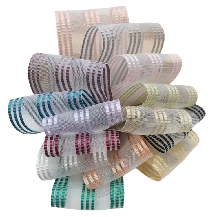 The colorful striped ribbon is 1.5cm wide and 3 meters long, used for decorative packaging Item Picture
