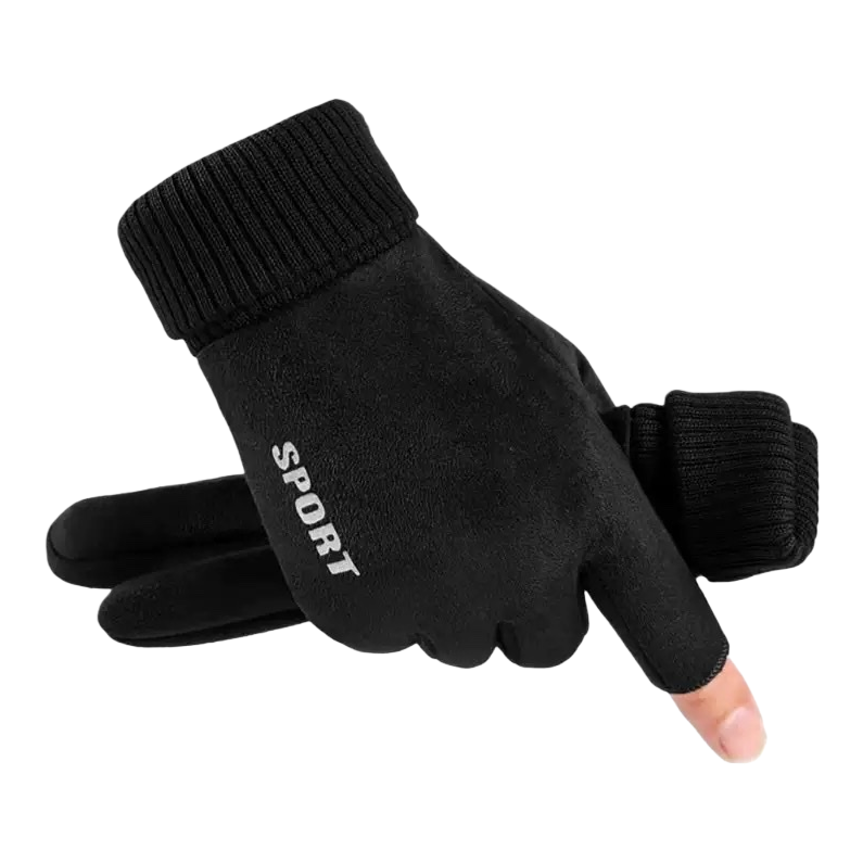 The black sports gloves are breathable, anti-slip, thickened and warm, suitable for both men and women Item Picture