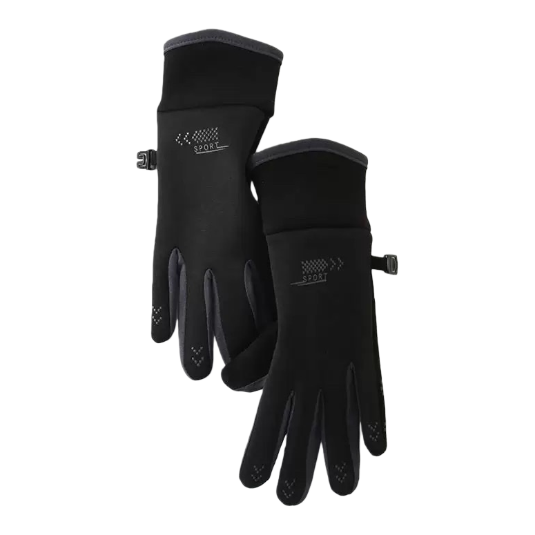 Black sports gloves, breathable, anti-slip, thickened and warm, for cycling and fitness training Item Picture