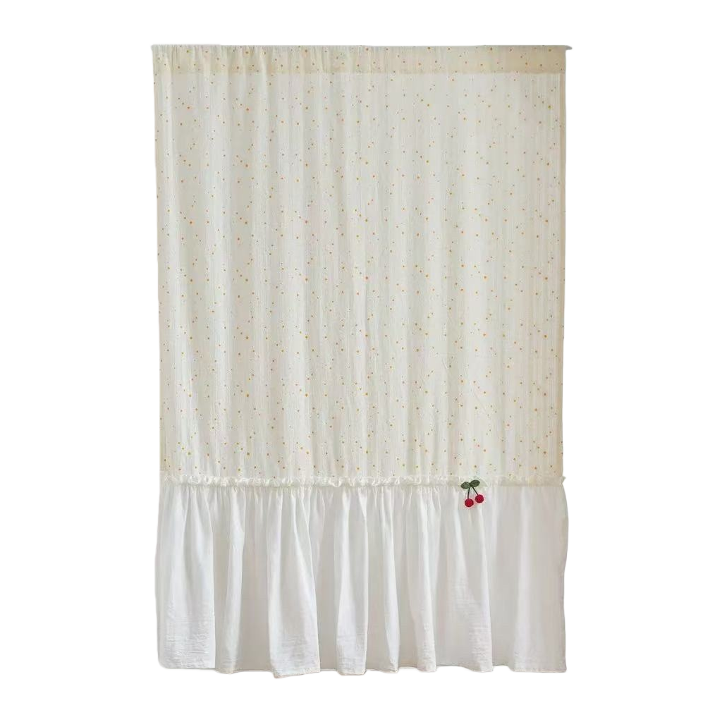 French-style, fresh and simple ins style, country floral, all-cotton curtains, partition door curtains, no need for drilling, half curtains, multiple sizes available Item Picture