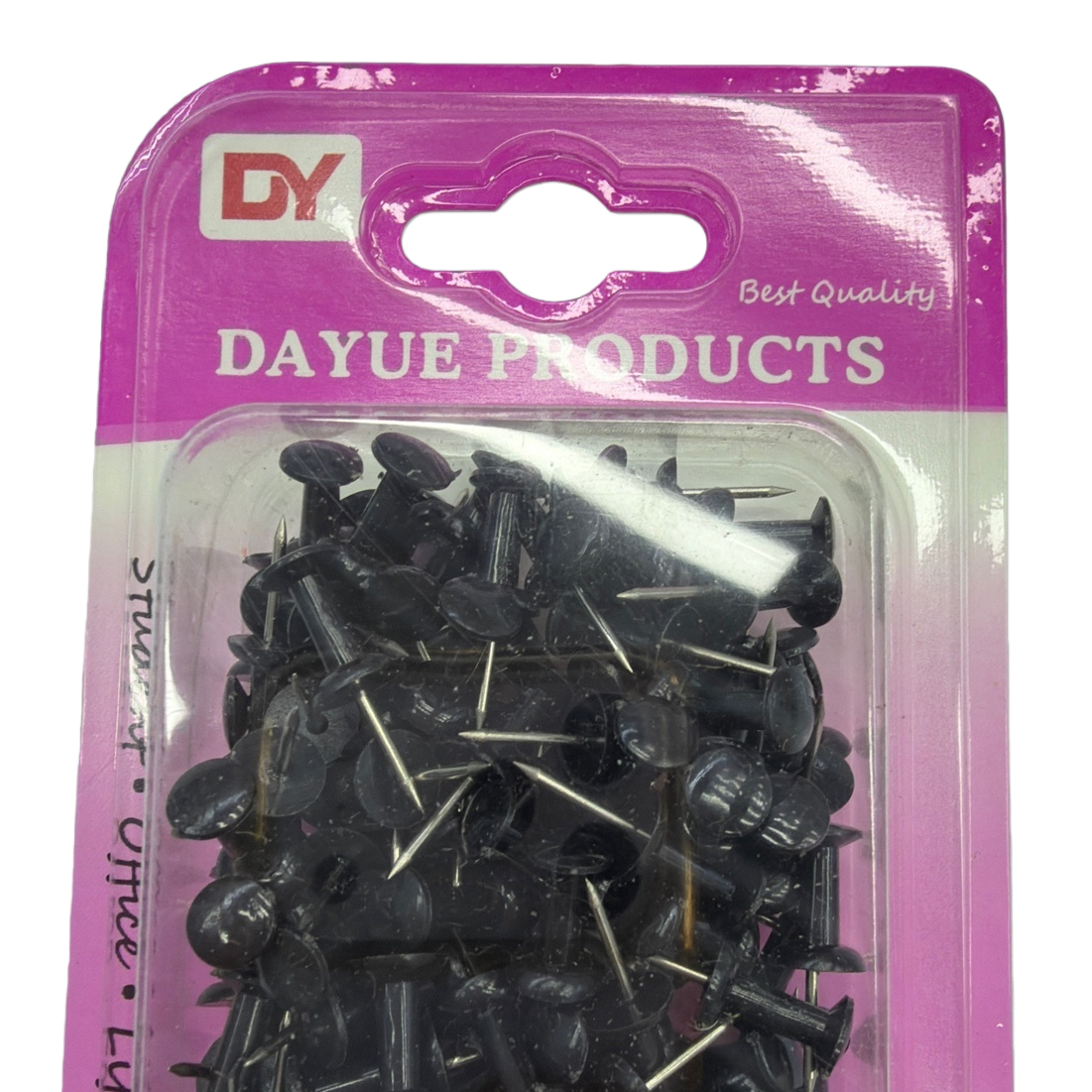 Black thumbtacks, office supplies, metal thumbtacks, bulk packaging, practical and durable Item Picture