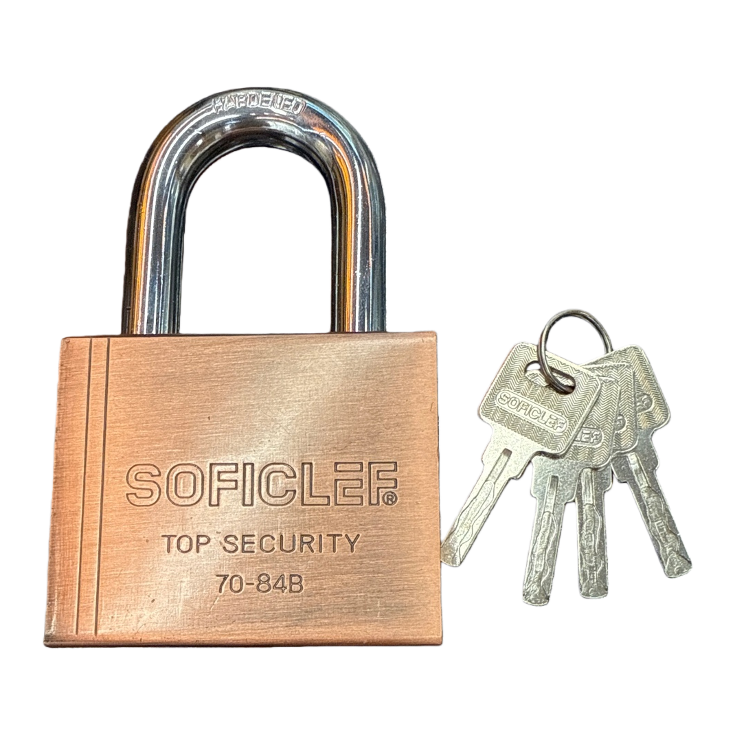 Copper-colored padlock with key, anti-theft and durable metal padlock Item Picture