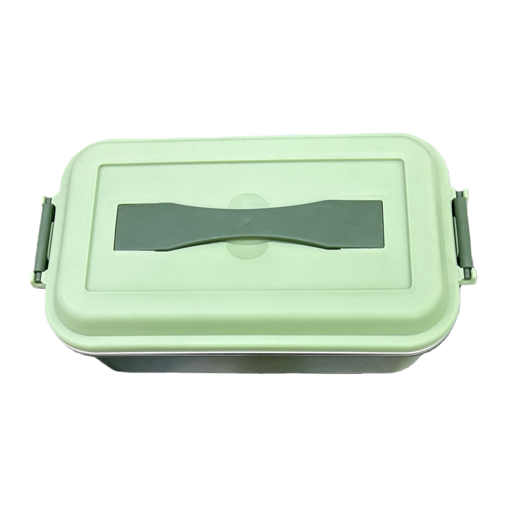 Green lunch box with lid, portable eco-friendly PP material lunch box Item Picture