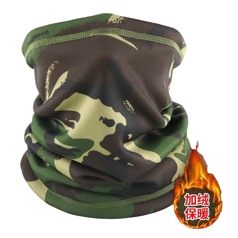Camouflage patterned knitted scarf, a unisex warm and windproof accessory for autumn and winter Item Picture