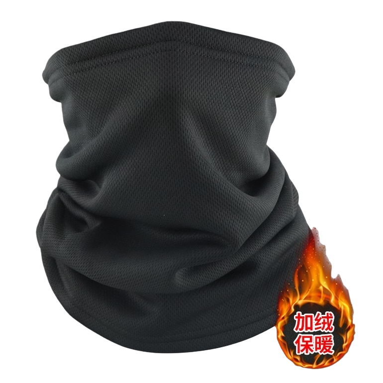 Black fleece warm neck scarf for both men and women, suitable for cold protection and neck care in autumn and winter, with soft fleece Item Picture